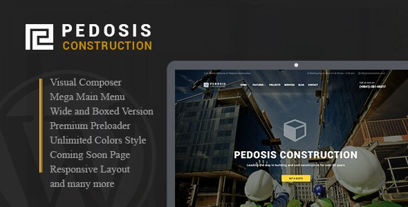 Pedosis v1.0 Construction Responsive WordPress主题 - 建筑行业响应式网站模板