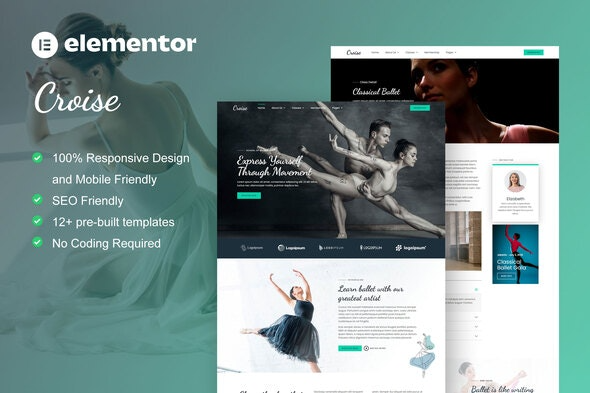 Croise – 芭蕾舞与舞蹈学校Elementor Pro模板套件
