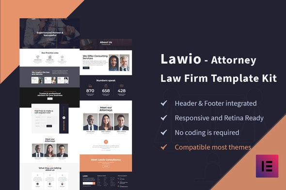 Lawio - 律师事务所Elementor模板套件