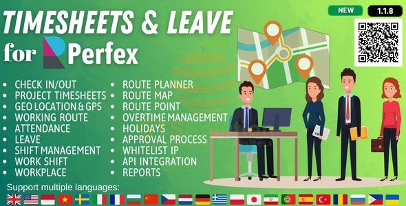 Timesheets and Leave Management for Perfex CRM v.1.1.8 - Perfex CRM工时表和休假管理插件