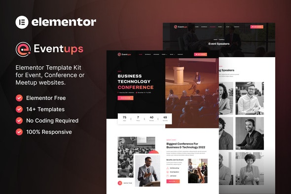 Eventups – 活动与会议Elementor模板套件