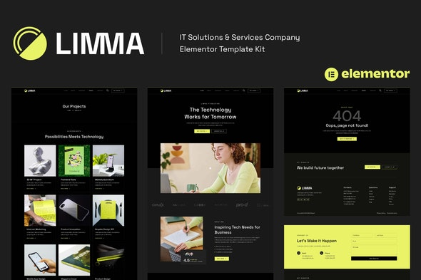 Limma – IT解决方案与服务公司Elementor模板套件
