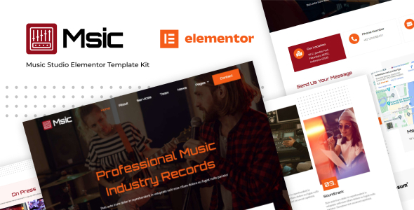 Msic – 音乐工作室Elementor模板套件（Music Studio Elementor Template Kit）