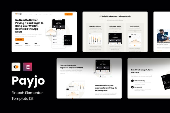 Payjo – 金融科技Elementor模板套件