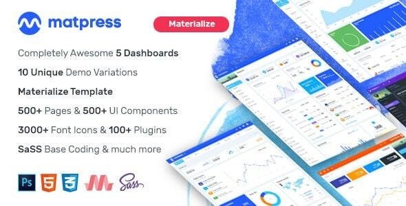 MatPress v1.0.0 Materialize Admin Template - 现代化Materialize风格WordPress后台管理模板