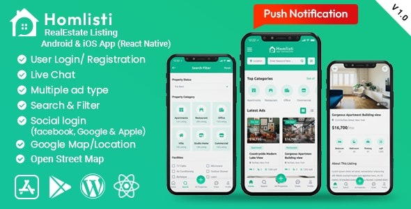 HomListi v1.10.3 房地产列表安卓和iOS应用 - 专业房产展示解决方案