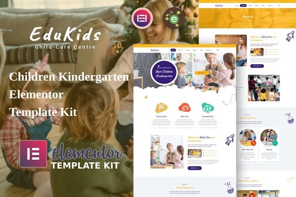 Edukids – Kindergarten & Child Care Elementor Template Kit 幼儿园与儿童保育Elementor模板套件