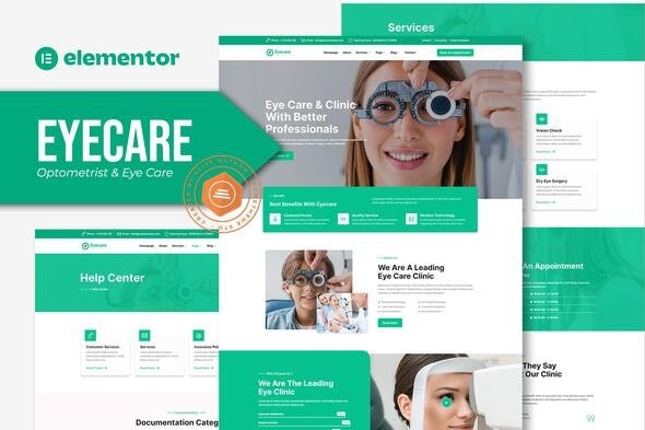 Eyecare – Optometrist & Eye Care Elementor Template Kit – 眼科医生与眼护Elementor模板套件