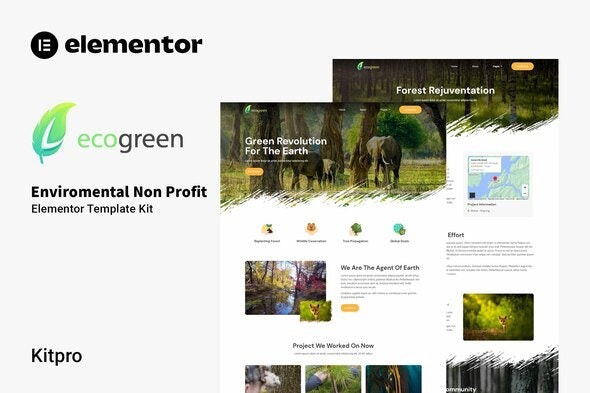 Ecogreen - 环保非营利组织Elementor模板套件