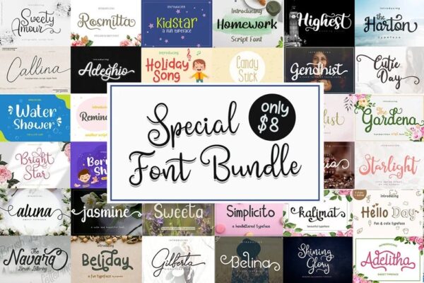Special Font Bundle Includes 39 Fonts 2022-09-27 - 39款特殊字体包合集