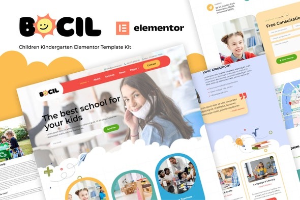 Bocil – 儿童幼儿园Elementor模板套件