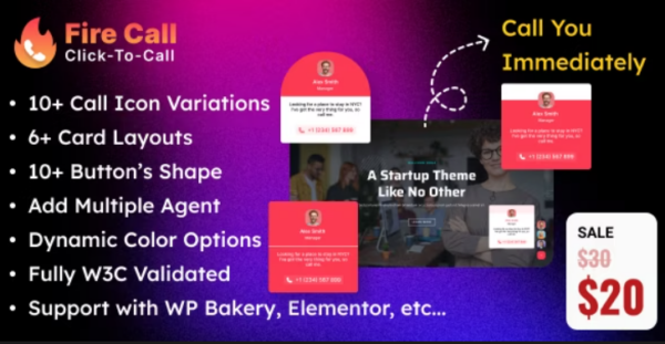 Fire Call v2.0.0 WordPress点击呼叫按钮插件 - 提升网站转化率的专业工具
