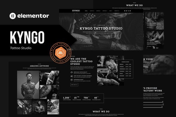 Kyngo – 纹身工作室Elementor模板套件