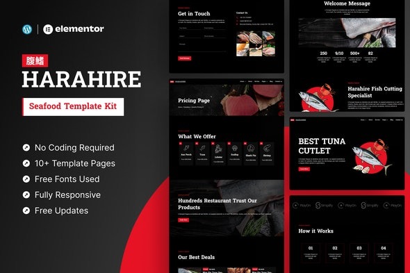 Harahire – 海鲜Elementor Pro模板套件