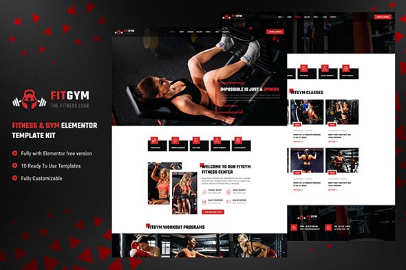 Gymnes – Fiteness & Gym Elementor Template Kit – 健身房与健身Elementor模板套件