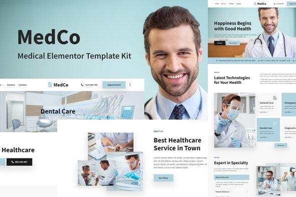 Medco – 医疗Elementor模板套件 – 专业医疗网站设计模板