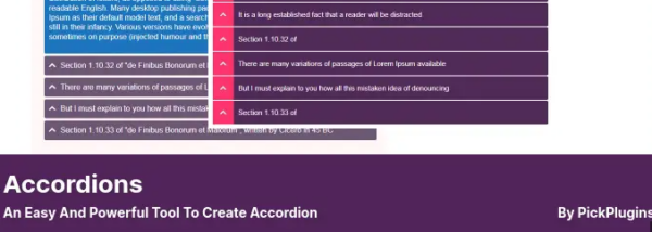 Accordions Pro v.1.0.7 [PickPlugins] - WordPress响应式手风琴网格插件