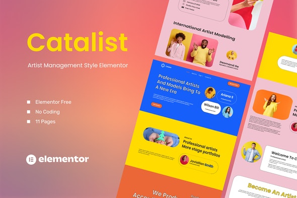 Catalist - 艺术家管理Elementor模板套件