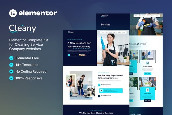 Cleany – 清洁服务公司Elementor模板套件