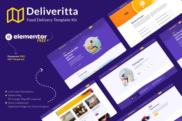 Deliveritta – 食品外卖Elementor模板套件