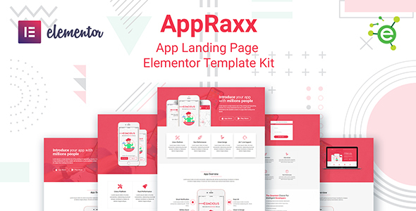 AppRaxx - App Landing Page Elementor Template Kit | 应用落地页Elementor模板套件