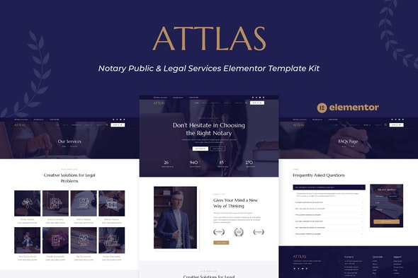 Attlas – 公证与法律服务Elementor模板套件