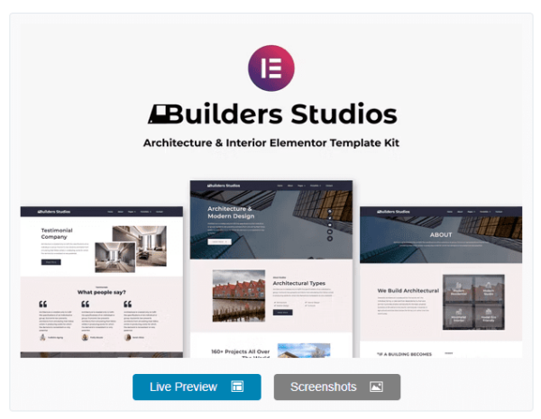 5Builders Studios – Architecture & Interior Elementor Template Kit - 建筑与室内设计Elementor模板套件