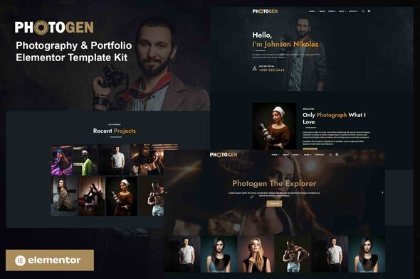 Photogen – 摄影与作品集Elementor模板套件