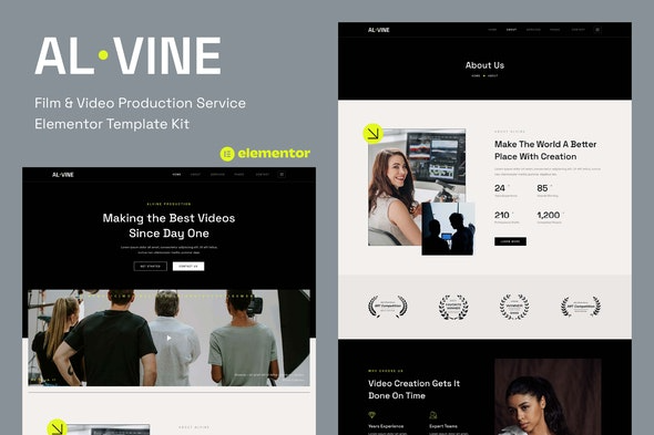 Alvine - 影视制作服务Elementor模板套件