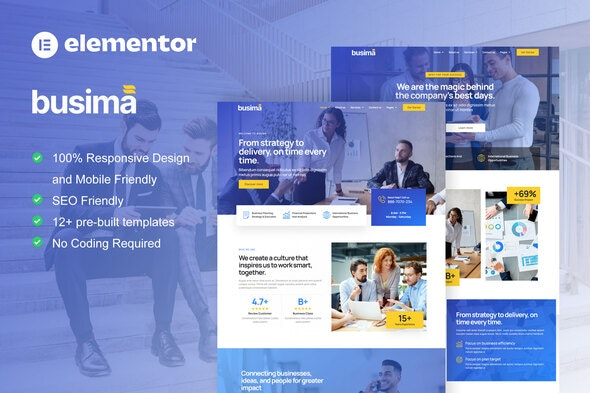 Busima - 商业顾问Elementor模板套件