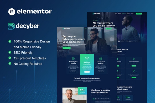 Decyber – 网络安全服务Elementor模板套件