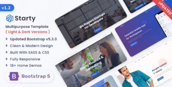 Starty v1.1.0 多用途Bootstrap 5着陆页模板