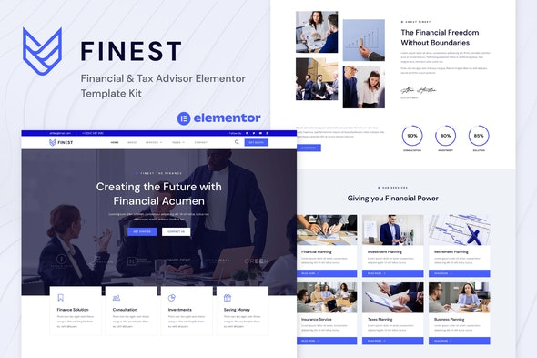 Finest – 财务与税务顾问Elementor模板套件