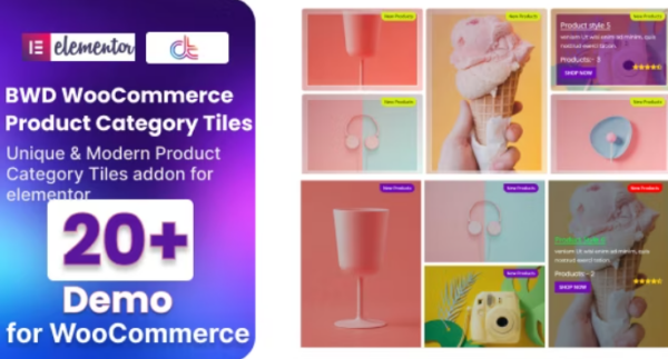 WooCommerce Product Category Tiles For Elementor v1.0 - Elementor的WooCommerce产品分类瓷砖插件