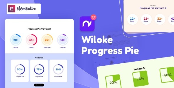 Wiloke Progress Pie for Elementor v1.0.24 - Elementor进度饼图插件