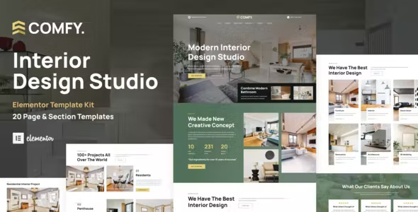 Comfy – 室内设计工作室与建筑WordPress Elementor模板套件