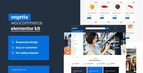Vegetta – 超市多功能Woocommerce Elementor套件