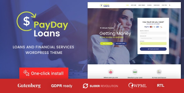 Payday Loans v1.1.5 银行、贷款业务和金融WordPress主题