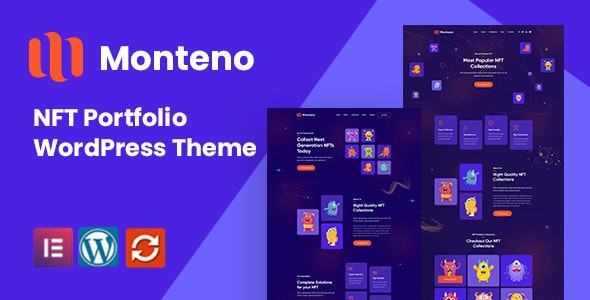 Monteno v1.0 NFT Portfolio WordPress主题 - 数字艺术品展示与投资组合网站模板