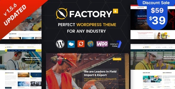 Factory Plus v1.5.8 工业和建筑WordPress主题 - 工业与建筑行业企业网站模板