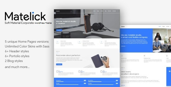 Matelick v1.0 Soft Material Corporate WordPress Theme - 柔和材质企业WordPress主题