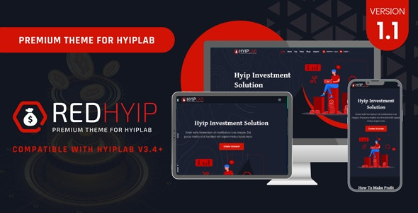 RedHyip v1.2 Premium Theme For HYIPLAB - 专业HYIPLab高收益投资平台WordPress主题
