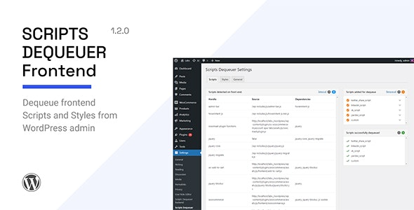 Scripts Dequeuer v1.2.0 WordPress插件 - 高效管理脚本加载