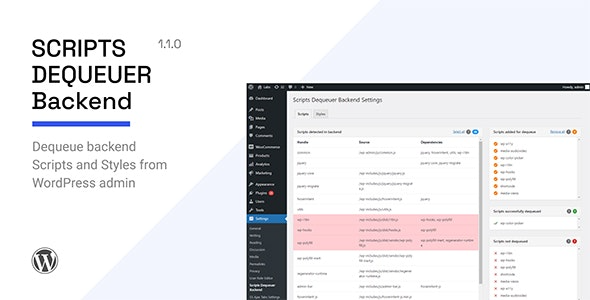 Scripts Dequeuer Backend v1.1.0 - WordPress后台脚本卸载插件