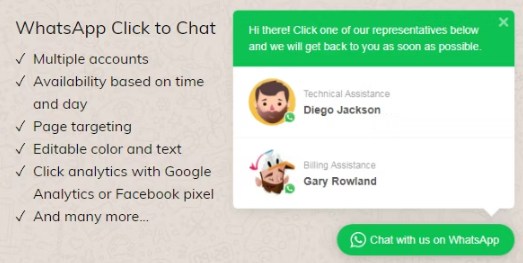 WhatsApp Click to Chat Plugin for WordPress v2.2.12 - 为WordPress添加WhatsApp一键聊天功能