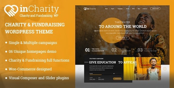 InCharity v2.2.3 慈善筹款和非营利组织WordPress主题