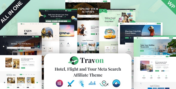 Travon v1.0.0 酒店、航班和旅游元搜索联盟WordPress主题