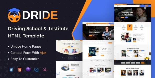 Dride v1.0.0 驾驶学校和课程WordPress主题
