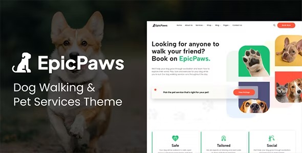 EpicPaws (v1.3) 狗狗散步与宠物服务主题