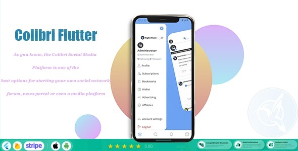 ColibriSM v1.0.5 Flutter For ColibriSM Social PHP Script - 社交网络PHP脚本与Flutter应用集成